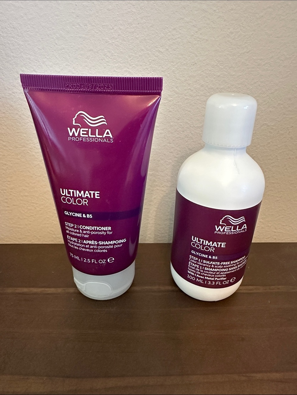 Wella Professionals Ultimate Color Conditioner & Shampoo travel Set -Glycine & B